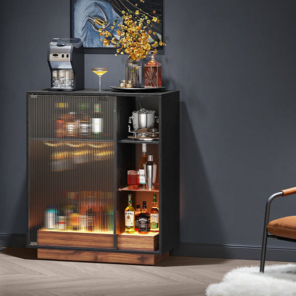Meuble bar avec LED et porte-verres ElleVitals
