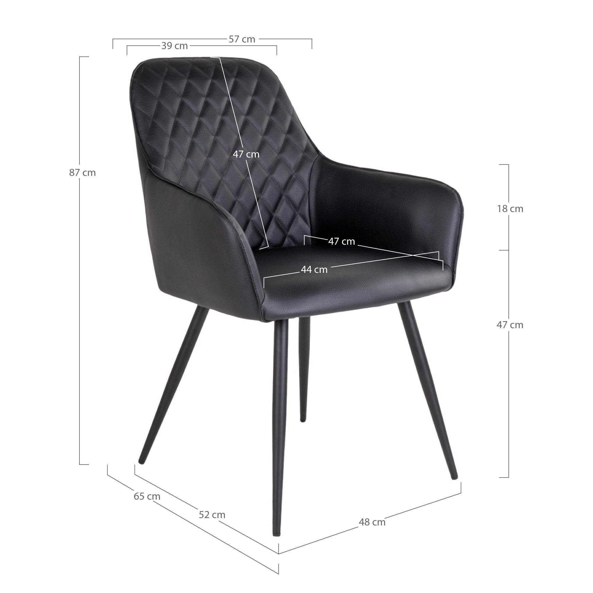 Chaise de salle à manger Harbo noire
