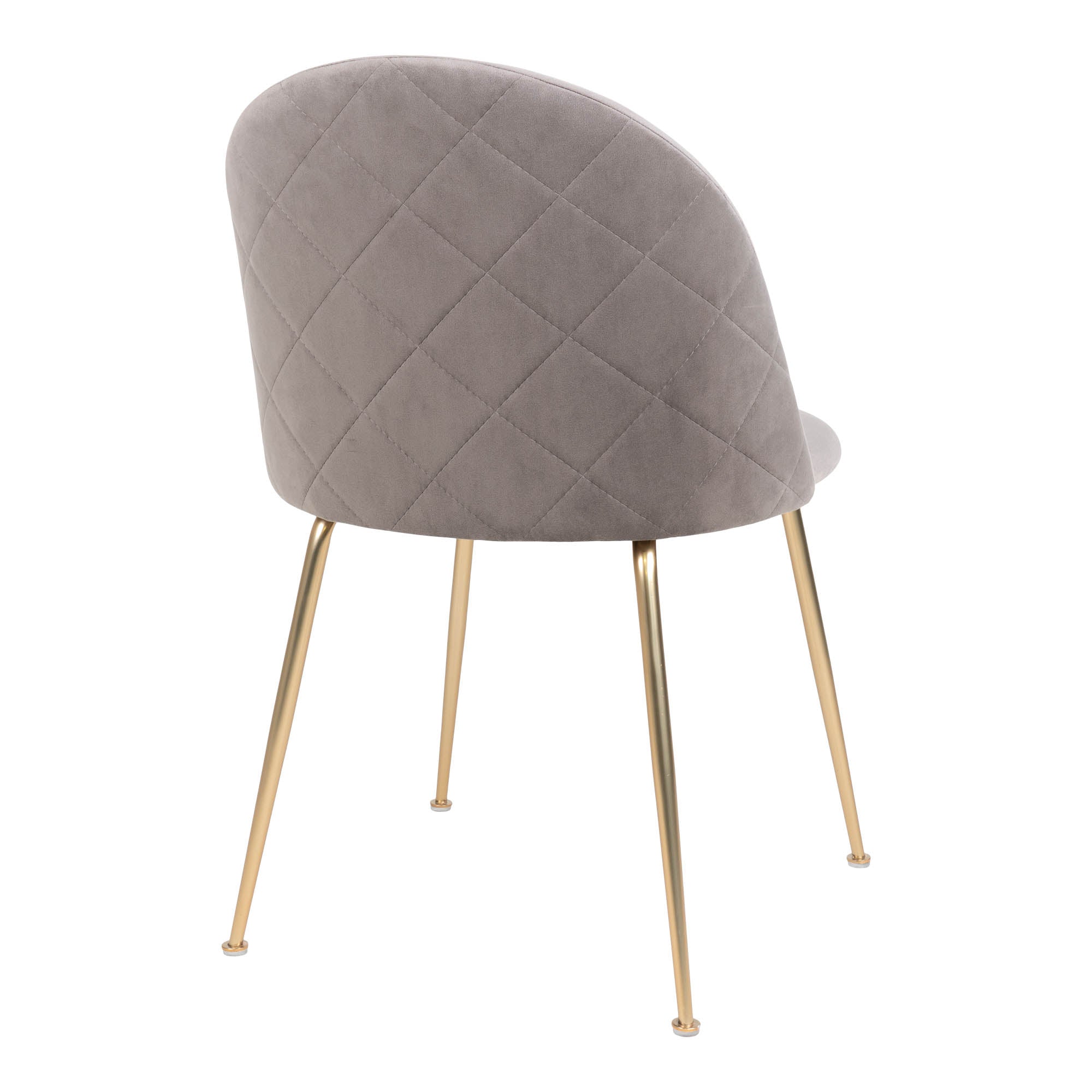 Chaise Geneve velours gris laiton