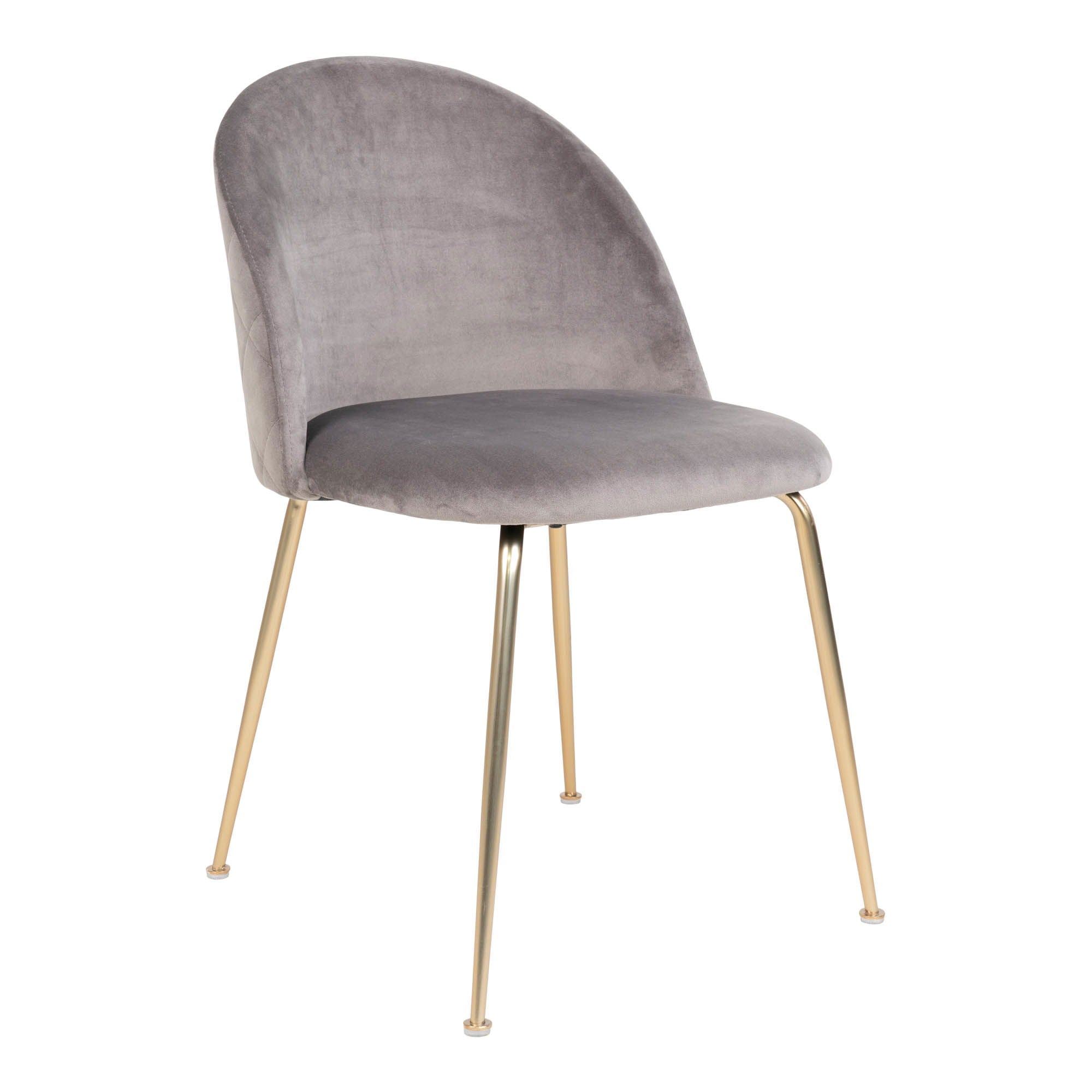 Chaise Geneve velours gris laiton