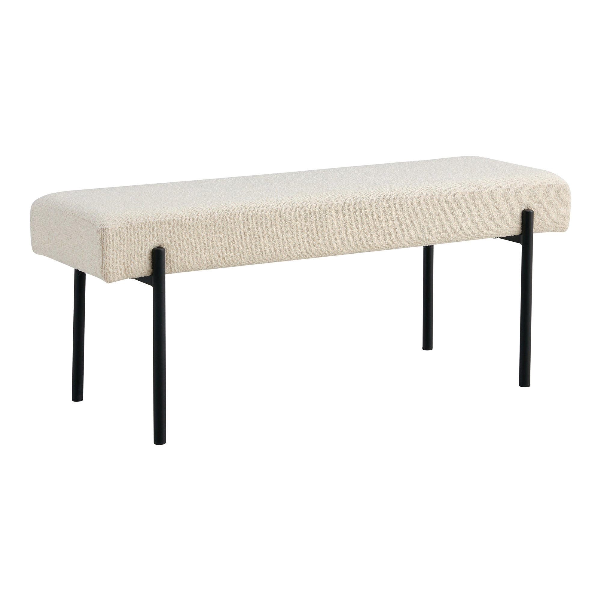 Banc Swindon bouclé blanc