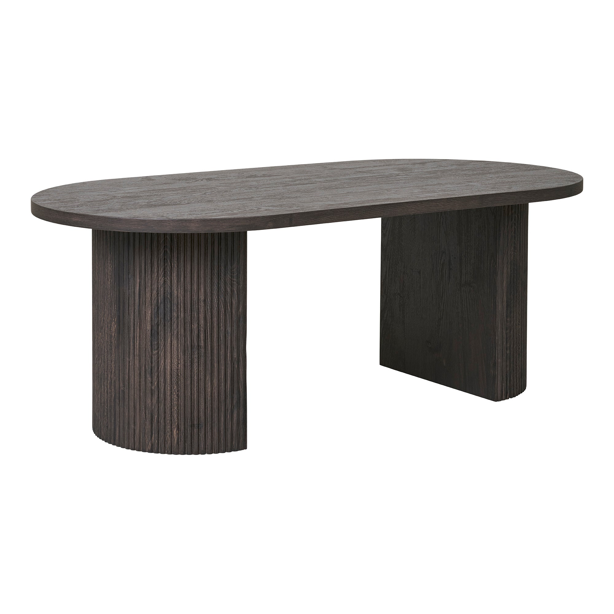 Table basse Boavista ovale brun foncé