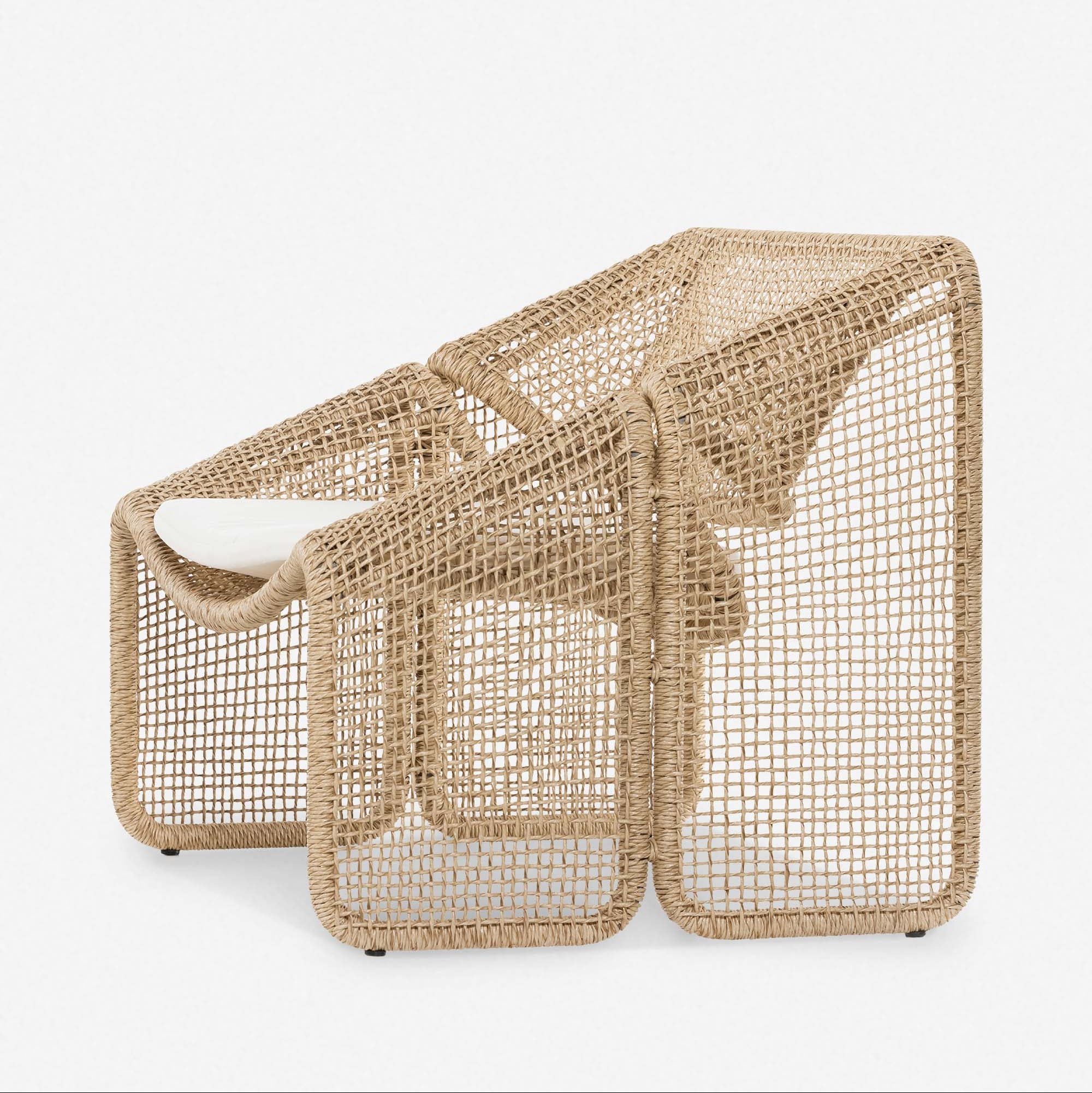 Fauteuil lounge en rotin tressé