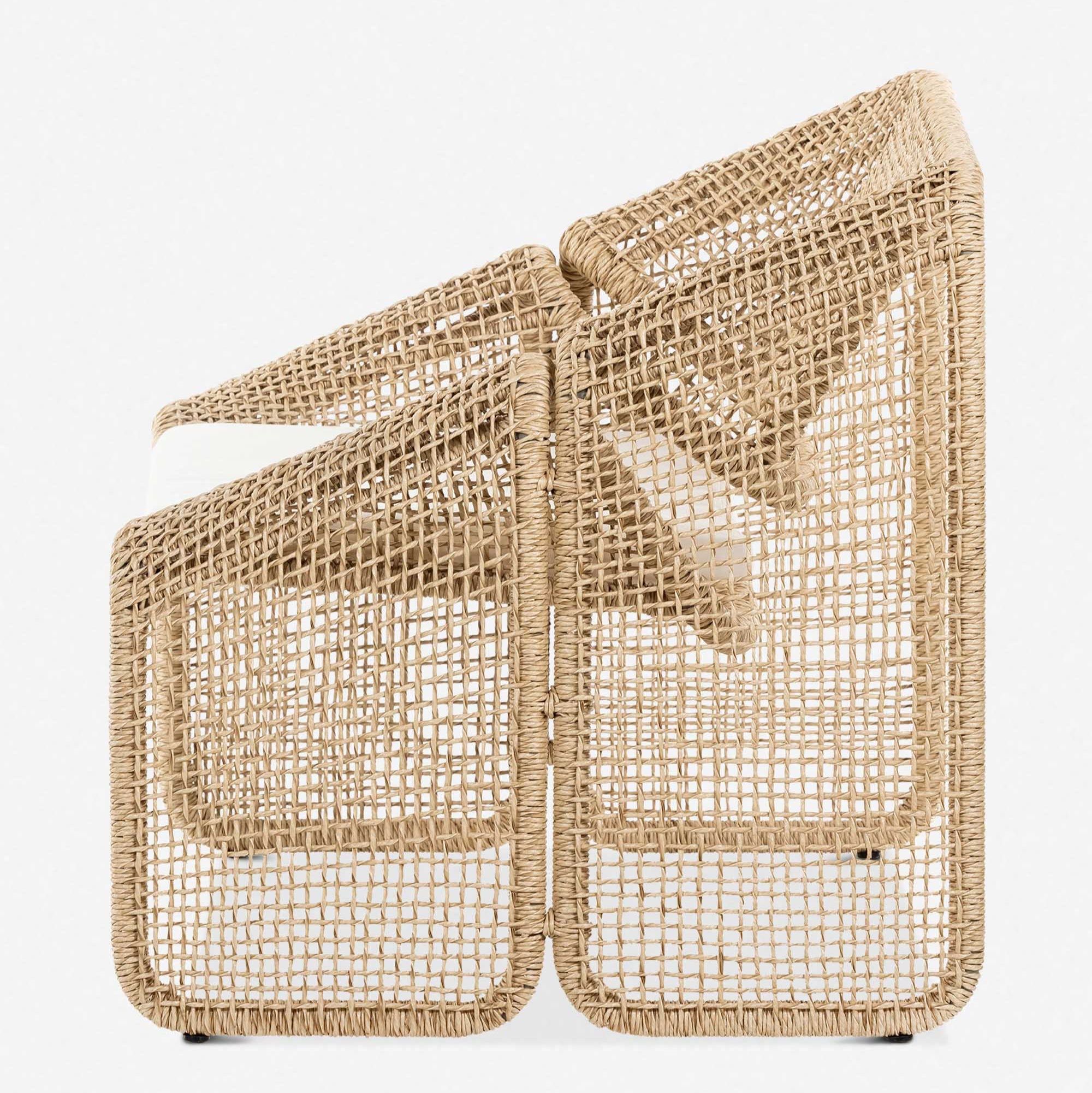 Fauteuil lounge en rotin tressé
