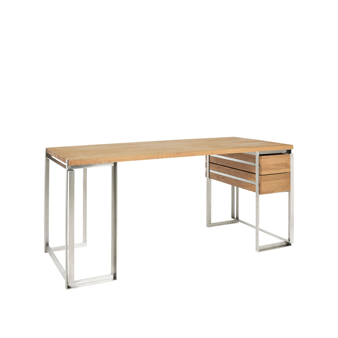 Bureau Outline en chêne et acier inoxydable