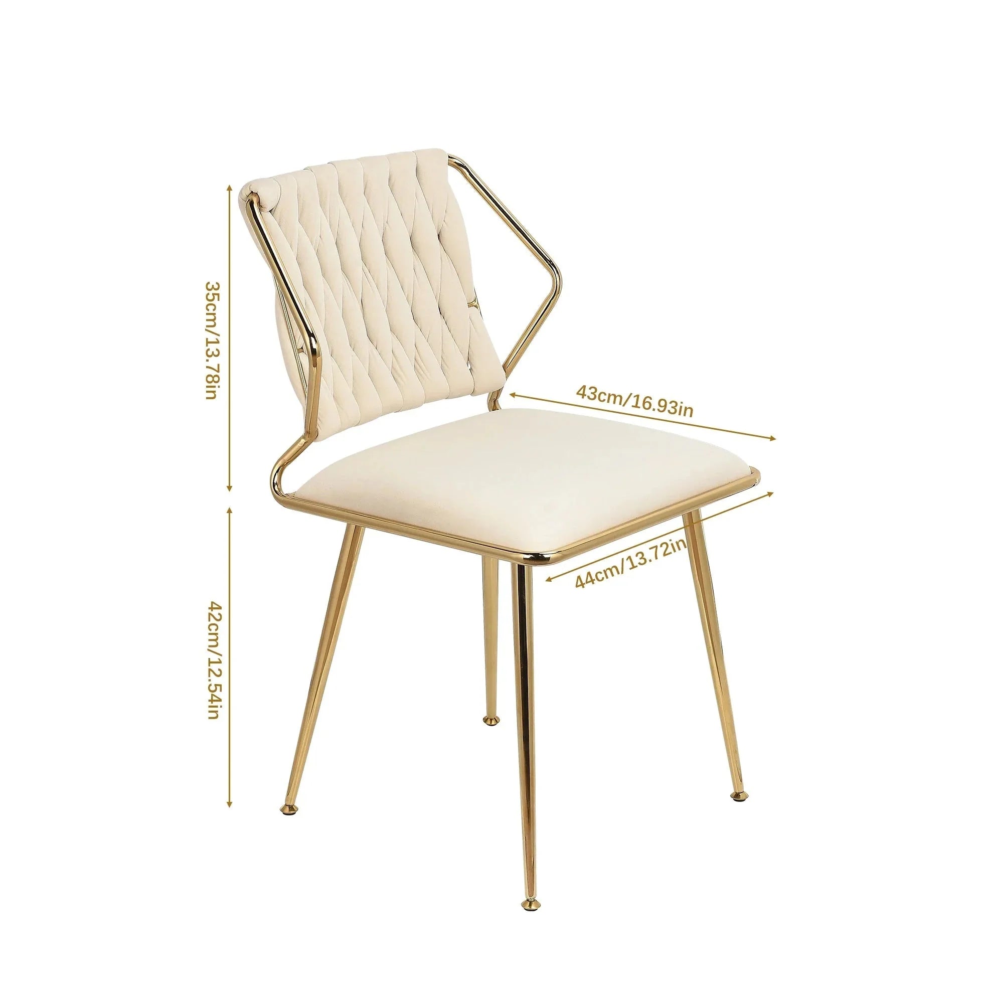 Lot de chaises en velours et métal doré ElleVitals