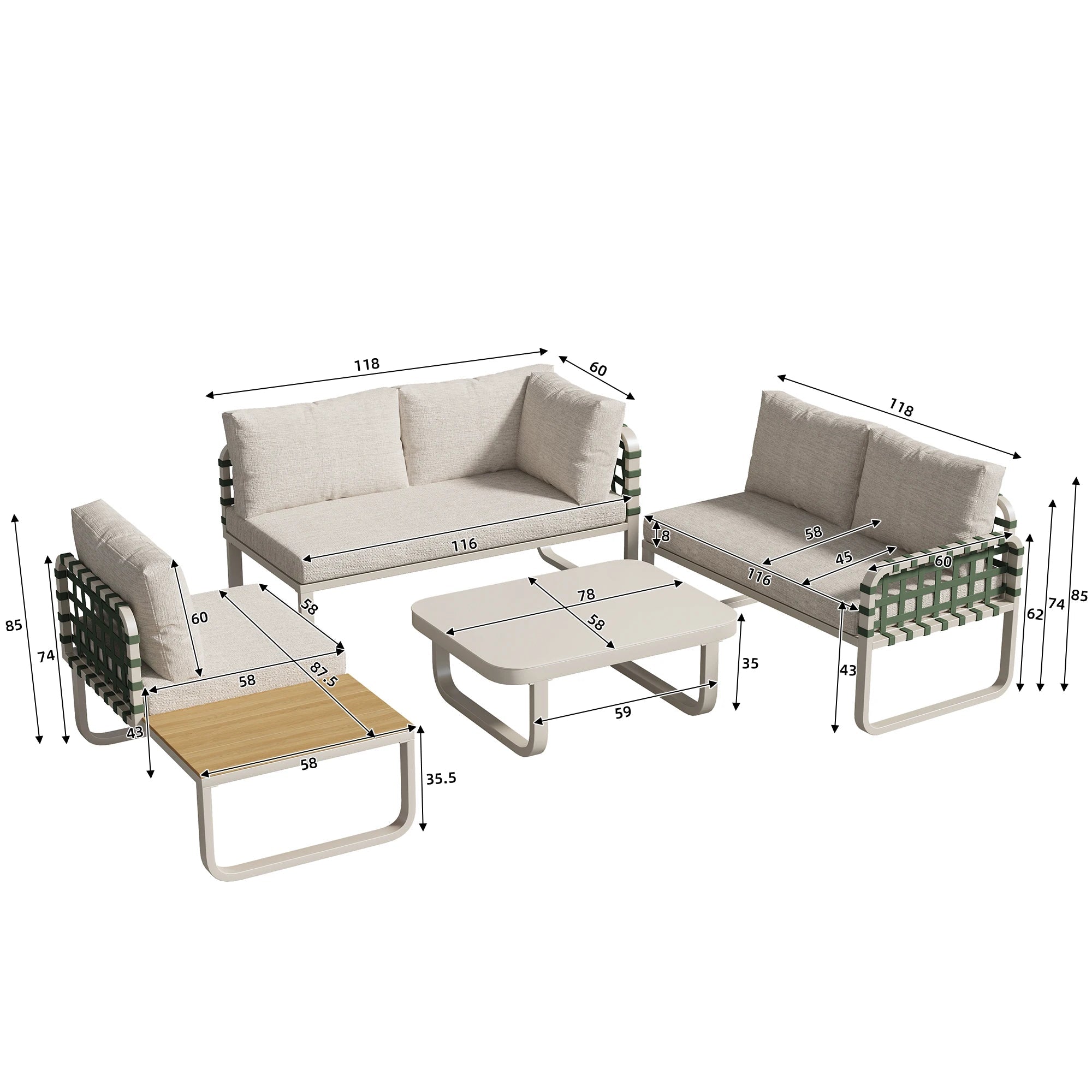 Gartenmöbel aus Metall und Rattan