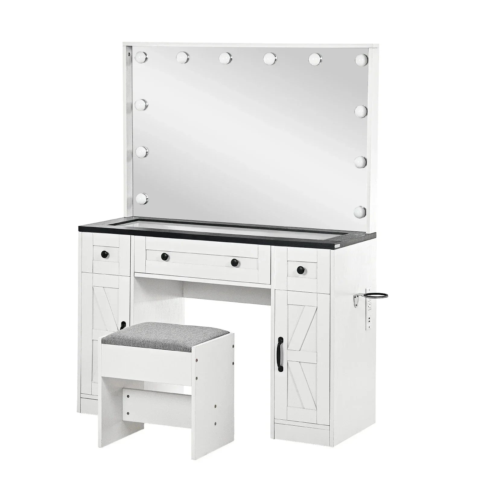 Coiffeuse Valéa avec miroir LED ElleVitals