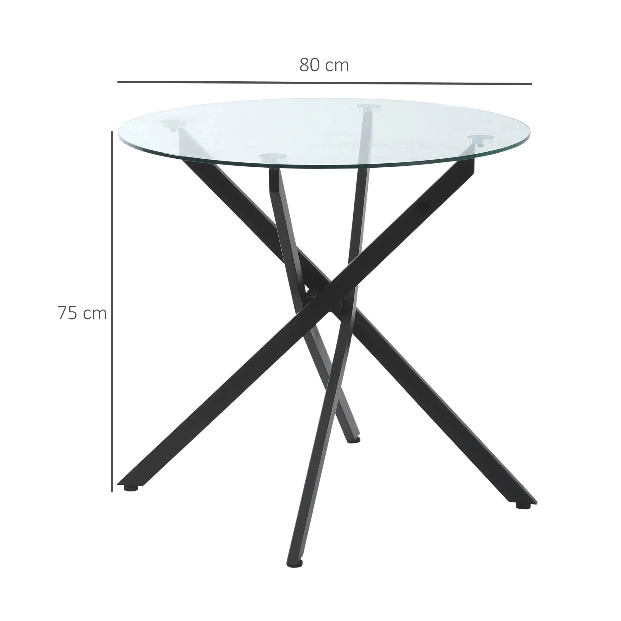 Table ronde en verre et métal ElleVitals