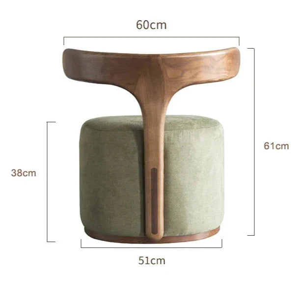 Fauteuil en bois et velours élégant ElleVitals