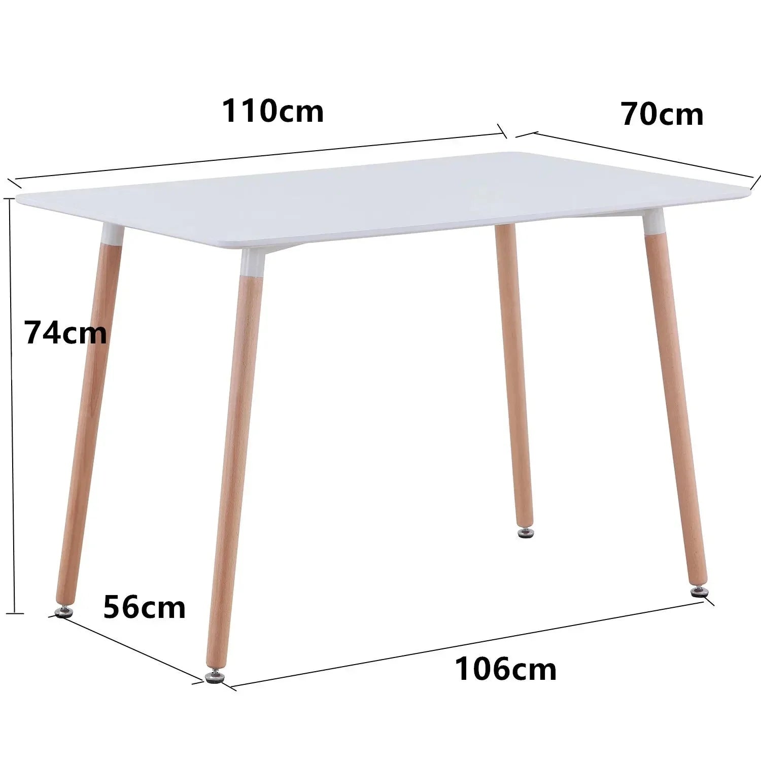 Table rectangulaire bois et métal nordique ElleVitals