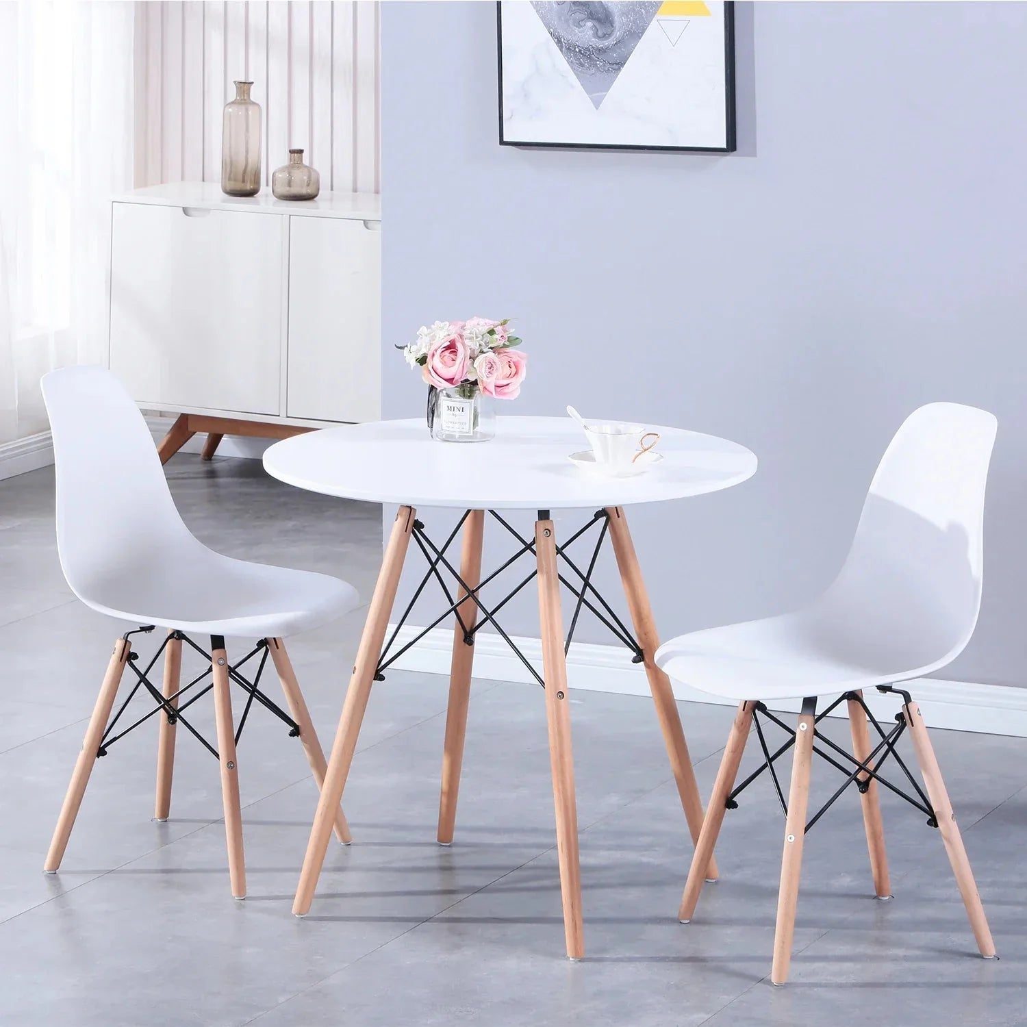 Table ronde bois et métal scandinave ElleVitals