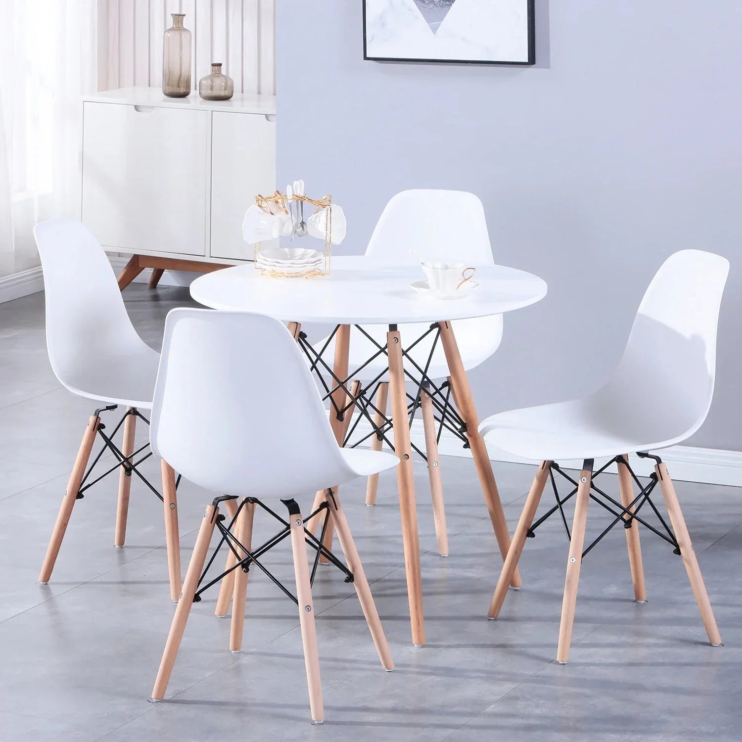 Table ronde bois et métal scandinave ElleVitals