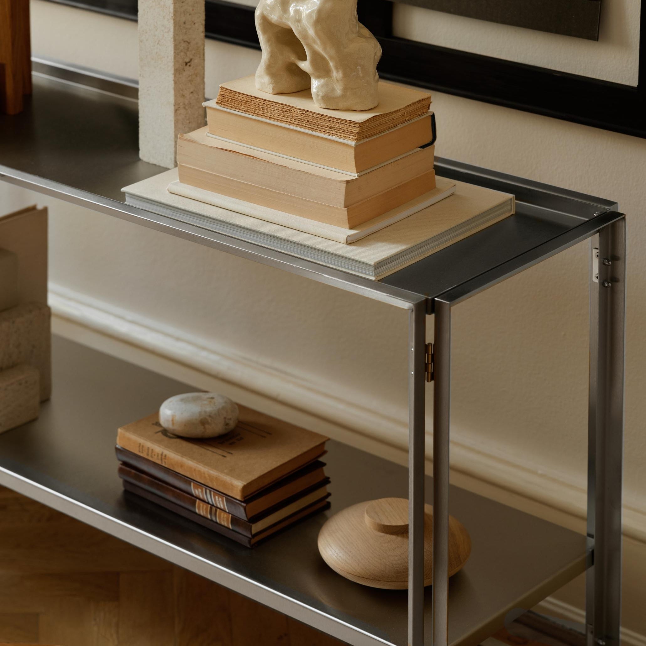 Foldable stainless steel folding console