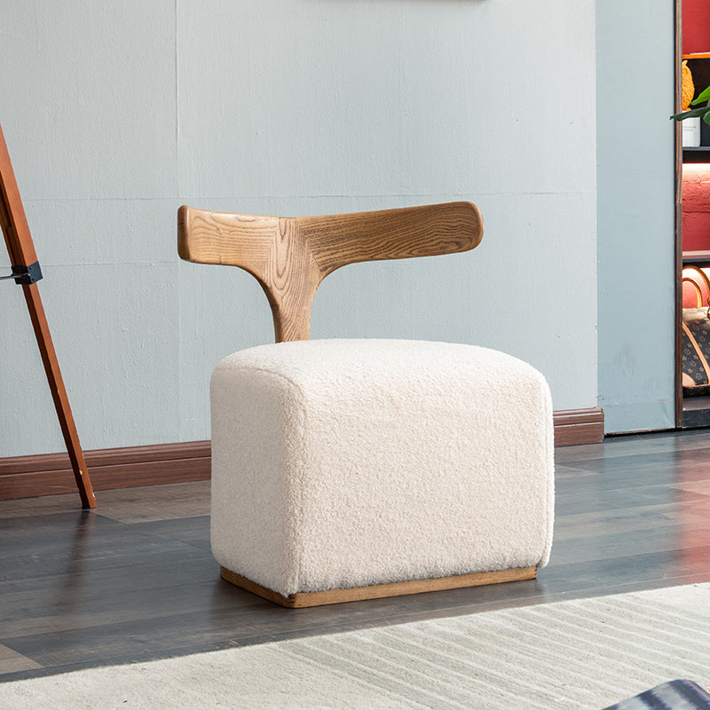 Niedriger Designer-Sessel aus Holz und Stoff