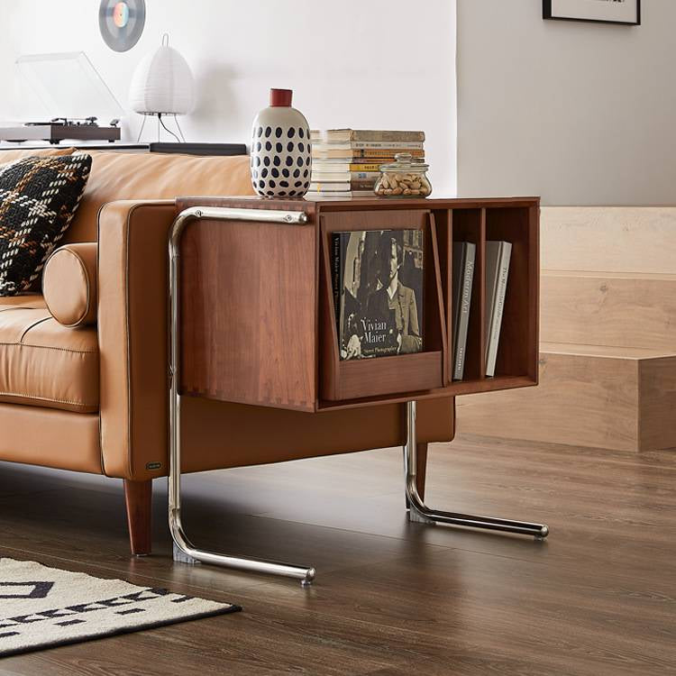Meuble bas design rétro en bois courbé