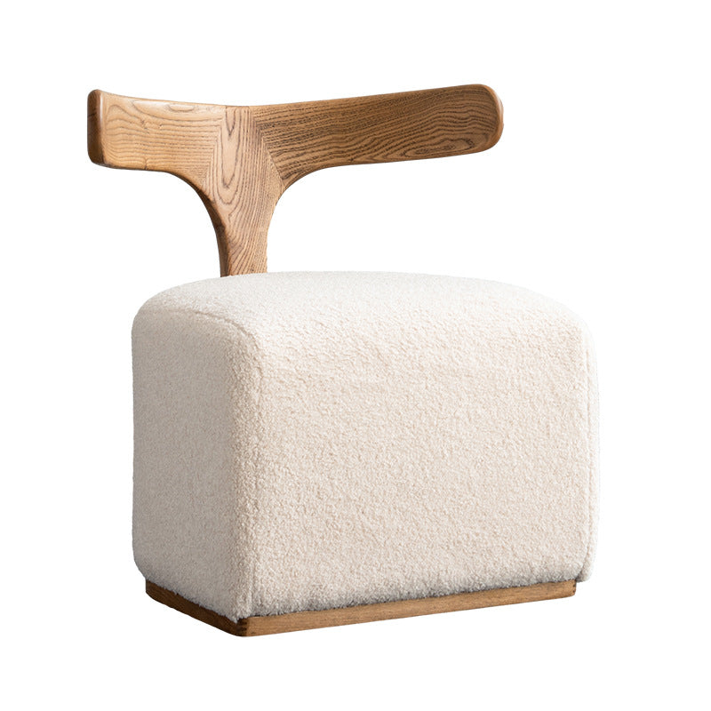 Niedriger Designer-Sessel aus Holz und Stoff