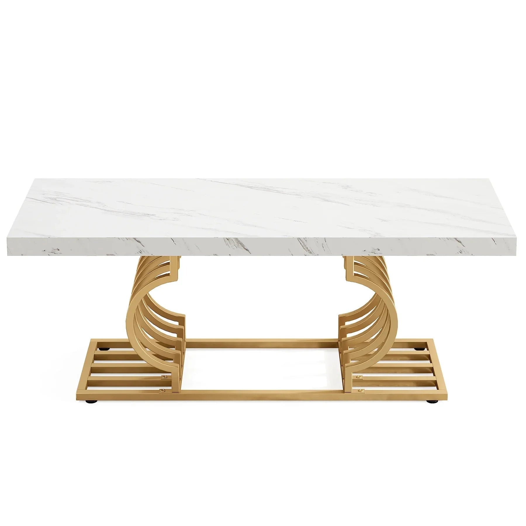 Table basse marbre et métal design géométrique ELLE VITALS