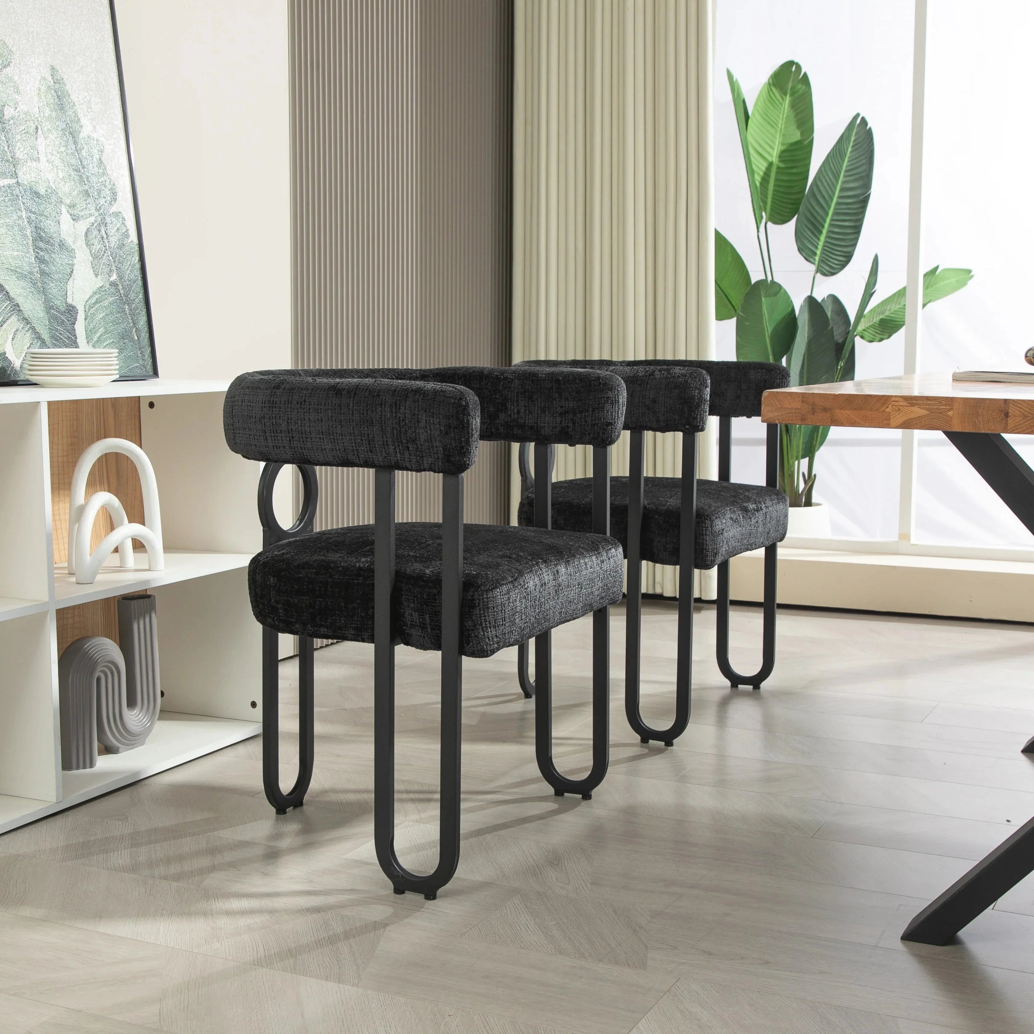 Lot de chaises en tissu chenille ElleVitals