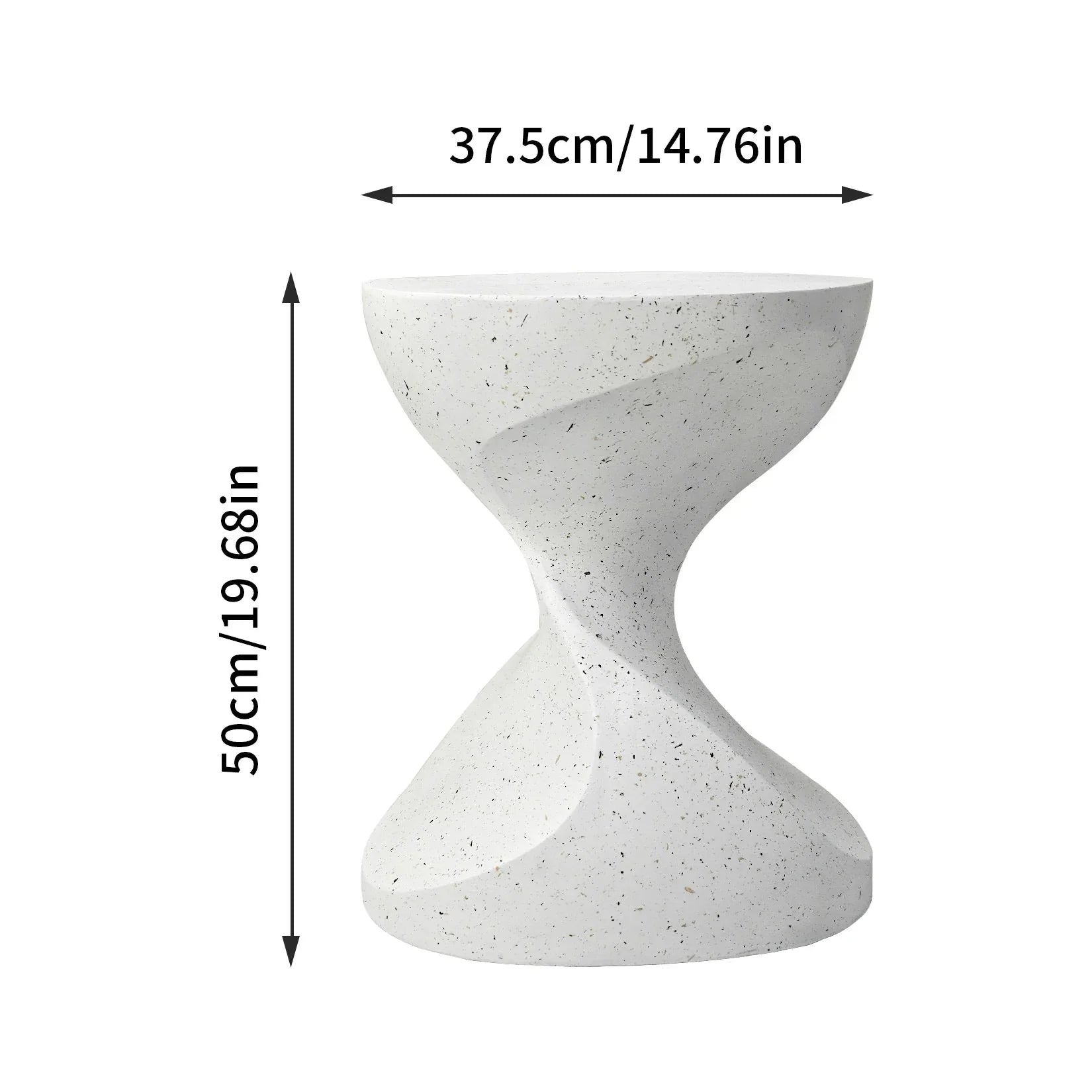 Table d’appoint béton sablier blanc ElleVitals
