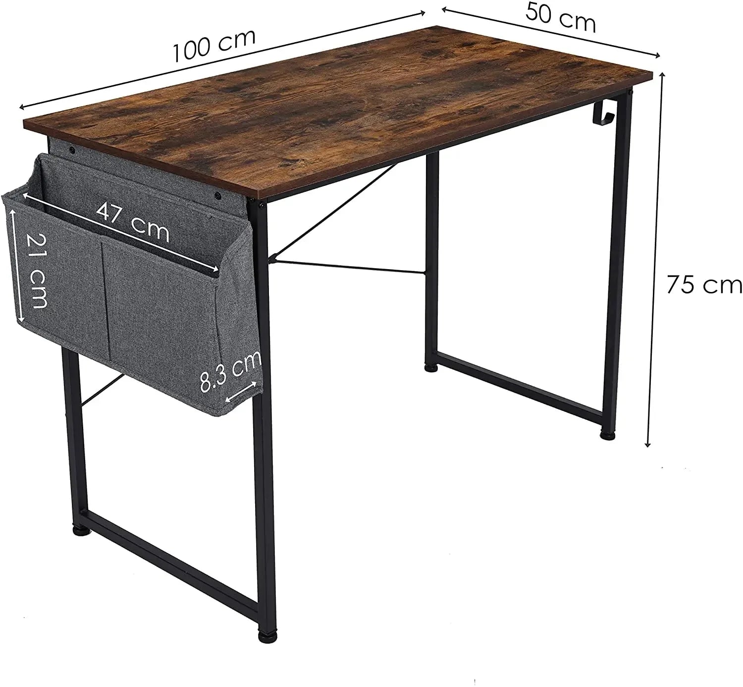 Bureau compact bois et métal ElleVitals