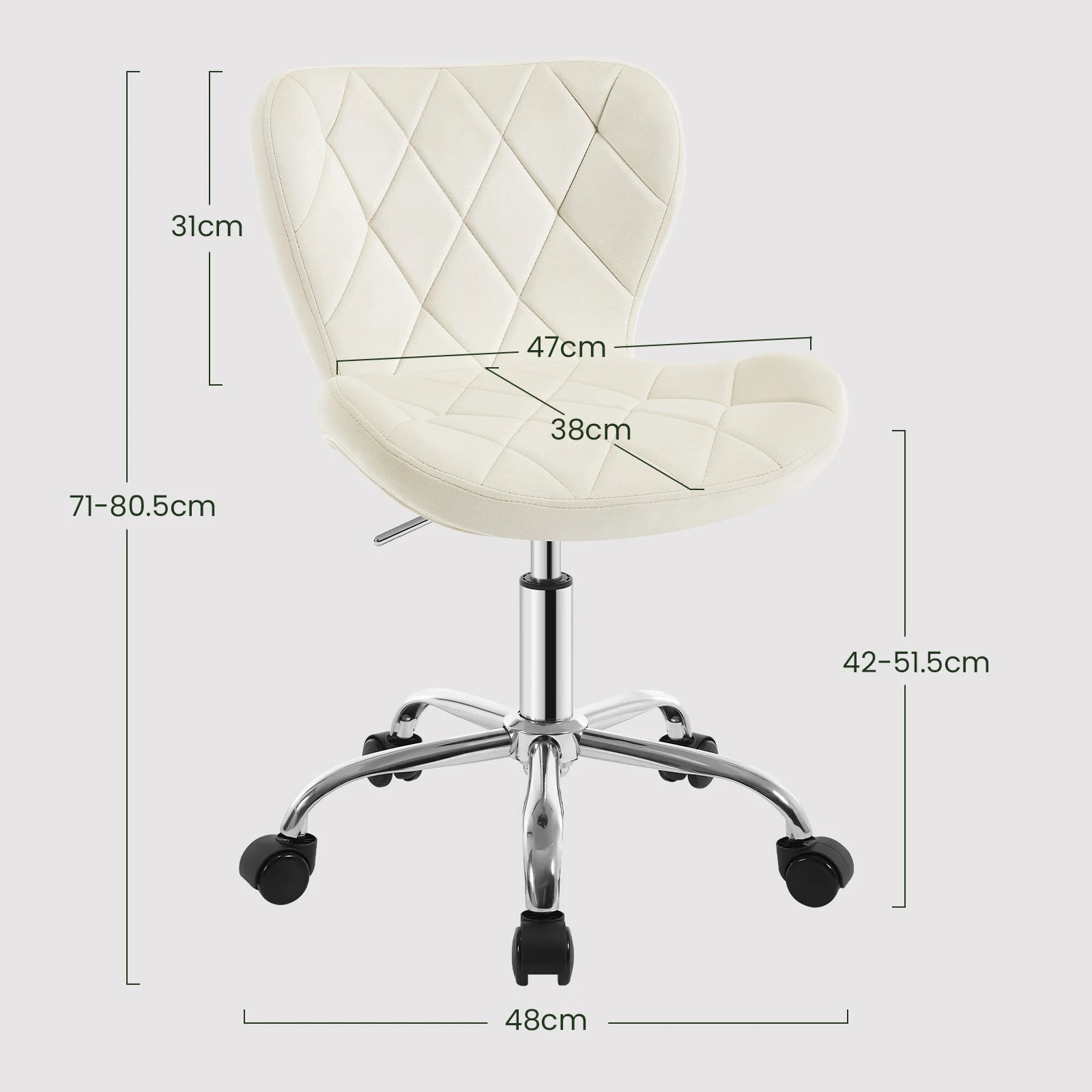 Chaise de bureau ergonomique velours
