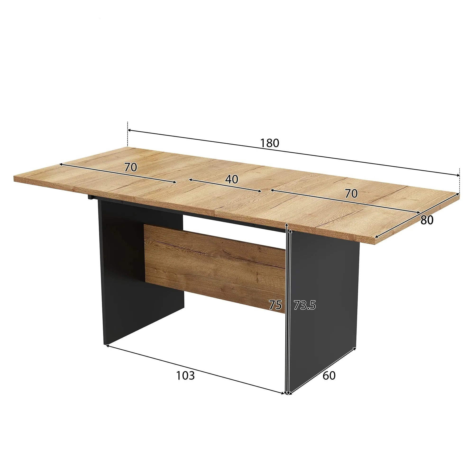 Table extensible en bois moderne ElleVitals