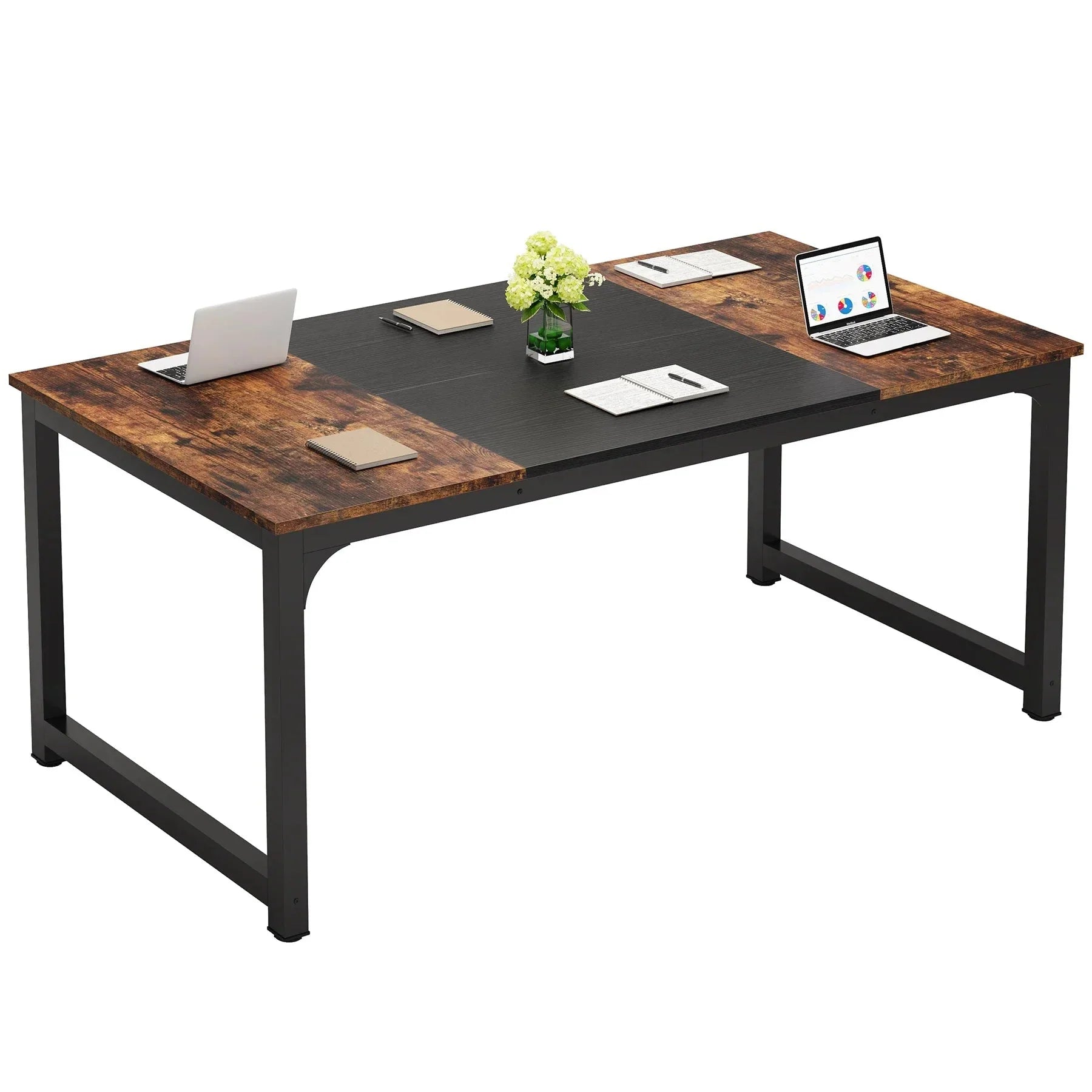 Bureau spacieux bois et métal ElleVitals