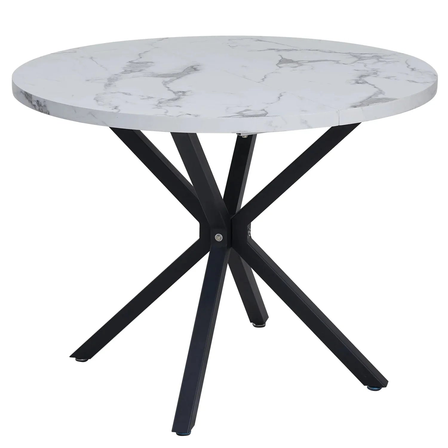 Table ronde effet marbre blanc ElleVitals