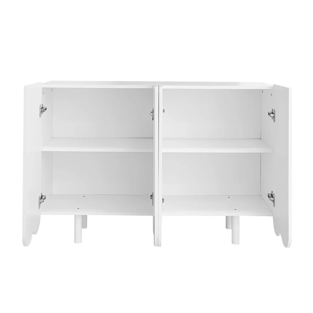 Buffet moderne à portes sculptées et rangements fermés