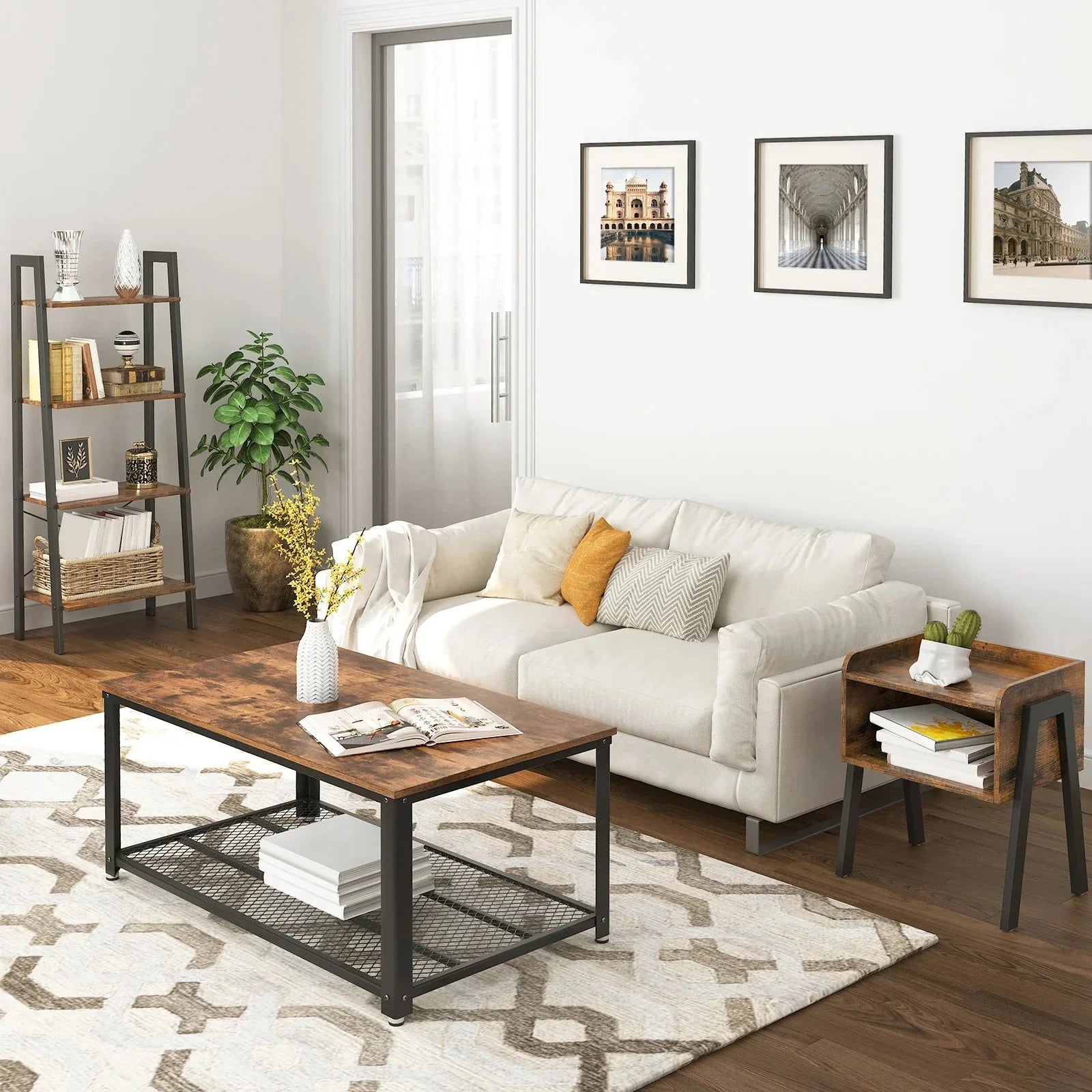 Table d’appoint empilable en bois et métal ElleVitals