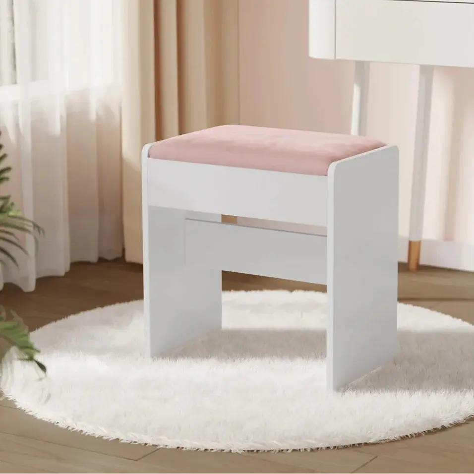 Tabouret en velours avec assise rembourrée ElleVitals