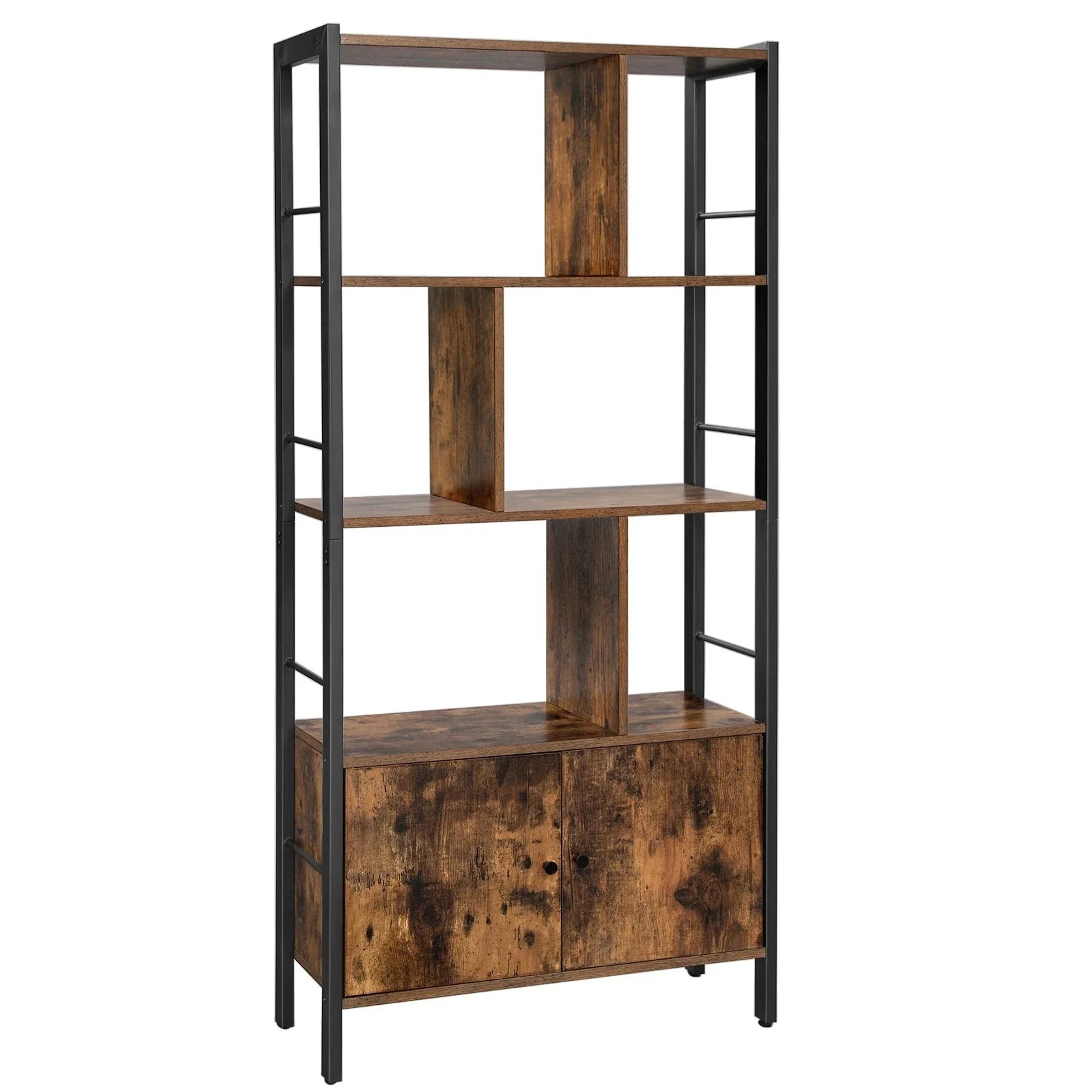 Bibliothèque en bois et métal avec portes ElleVitals