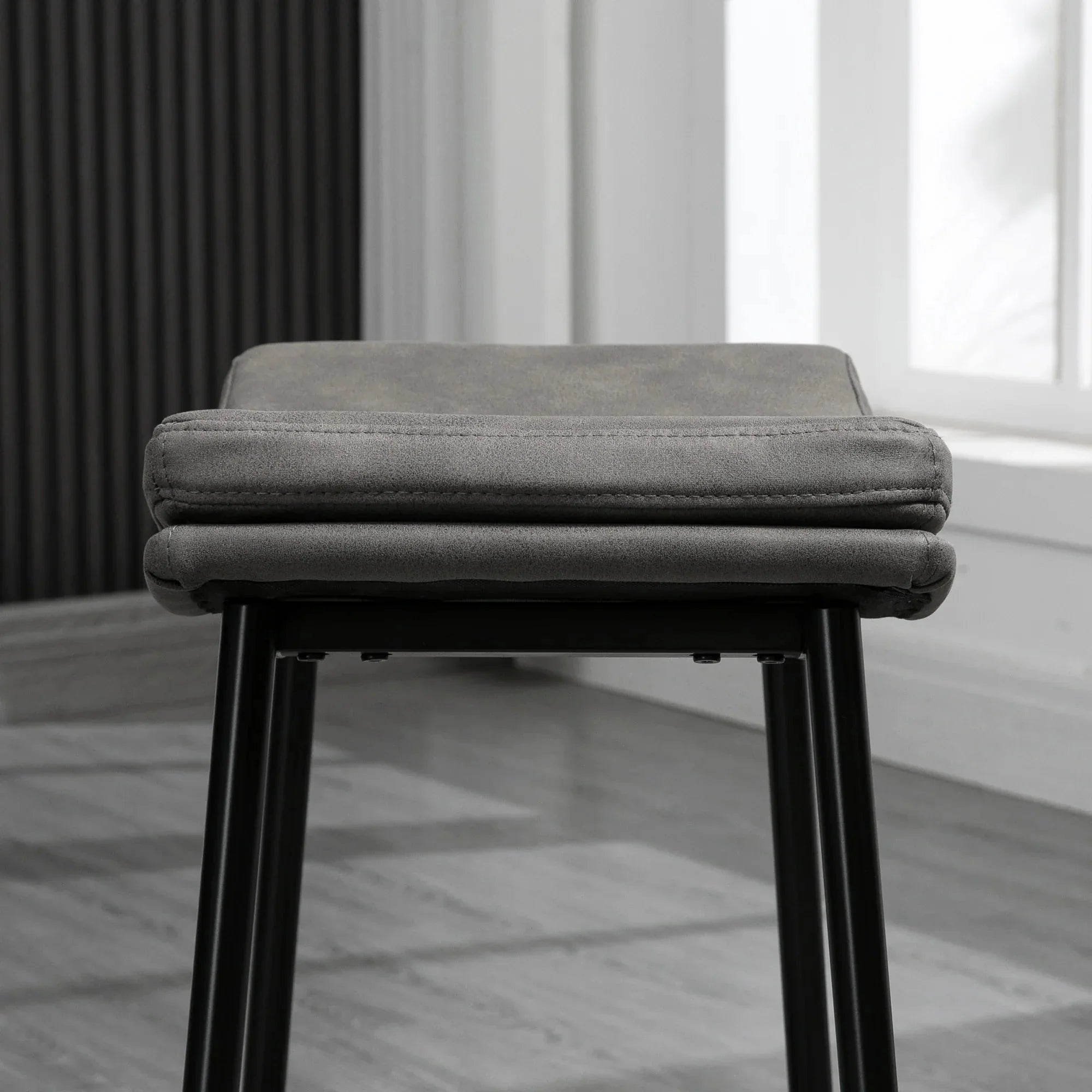 Lot de tabourets de bar en acier et microfibre ElleVitals