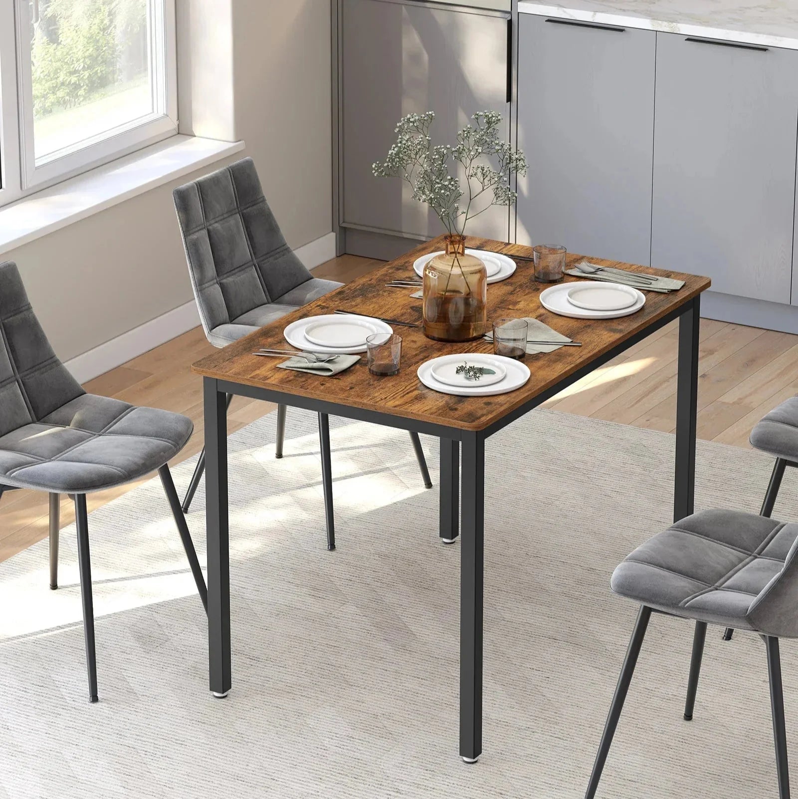 Table industrielle bois et métal ElleVitals