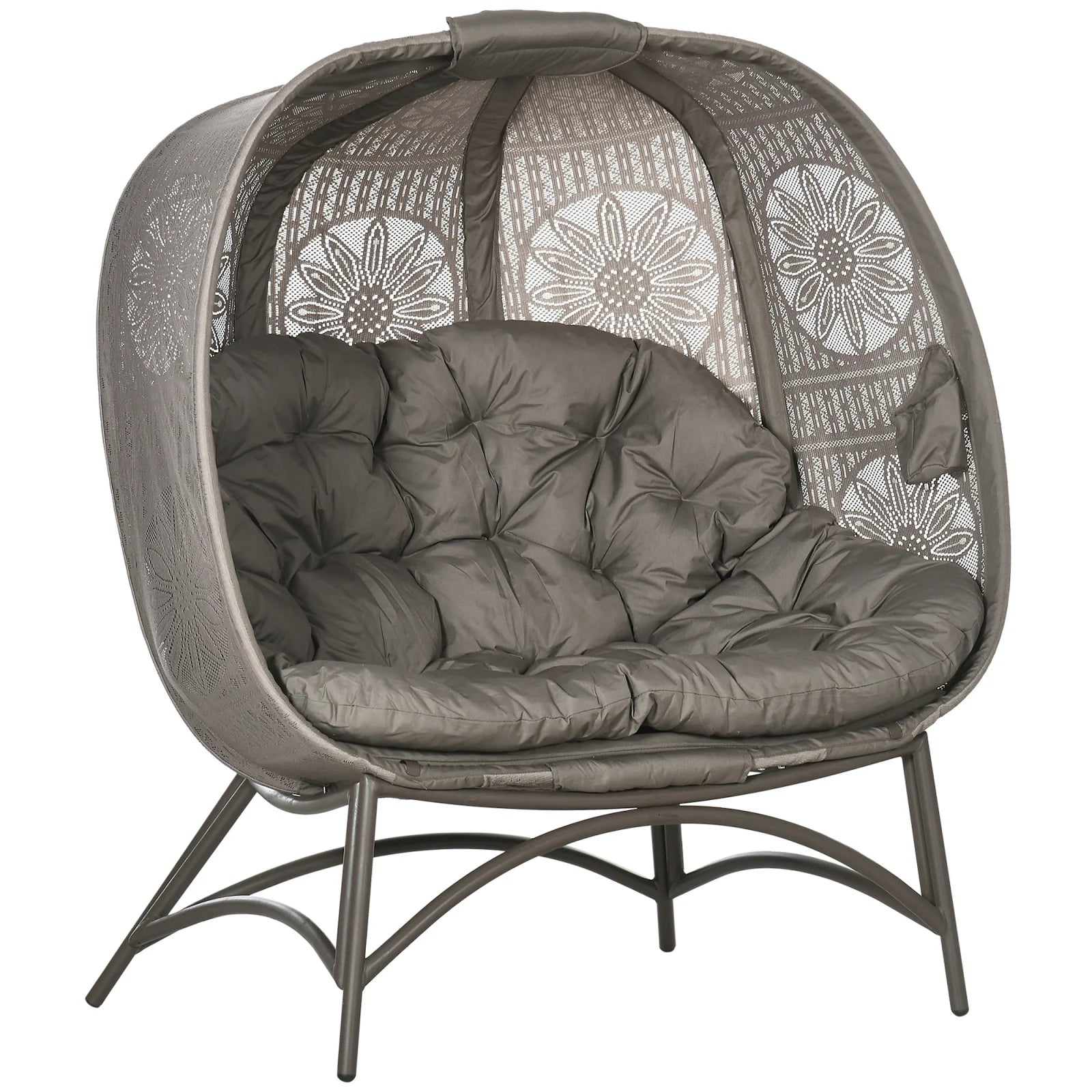 Fauteuil de jardin 2 places avec coussin pliable