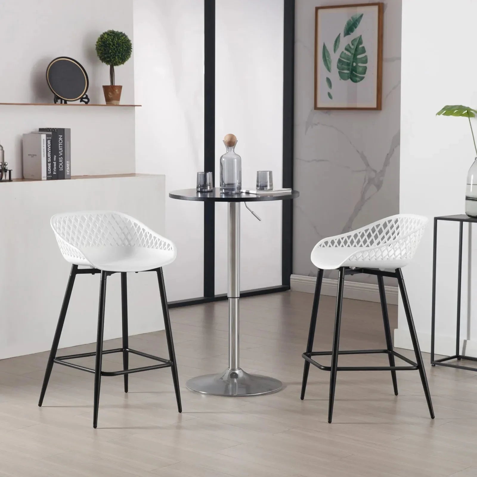 Tabourets hauts design avec dossier ajouré ElleVitals
