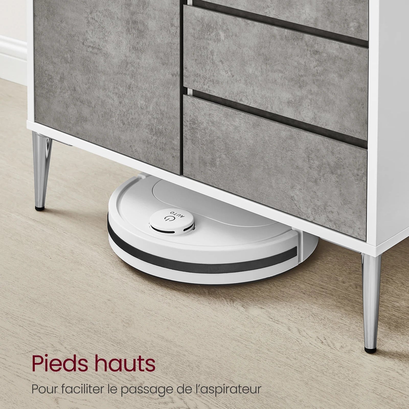 Buffet moderne avec rangements et pieds métal