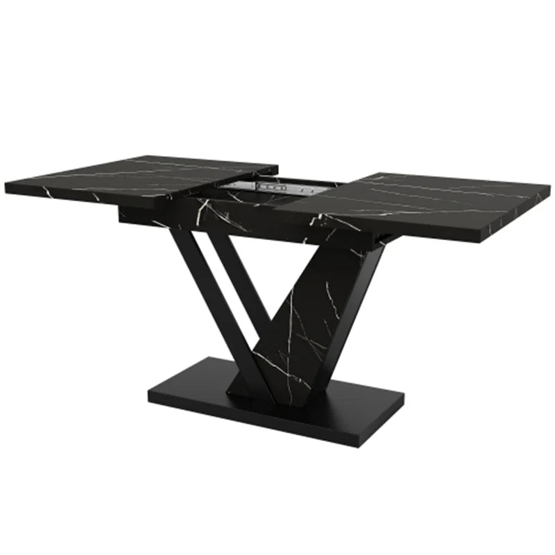 Table à manger extensible effet marbre