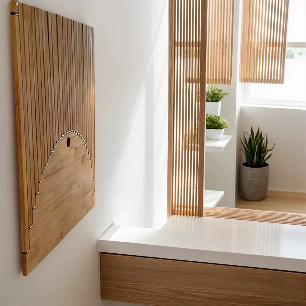 Bureau mural pliable en bois massif