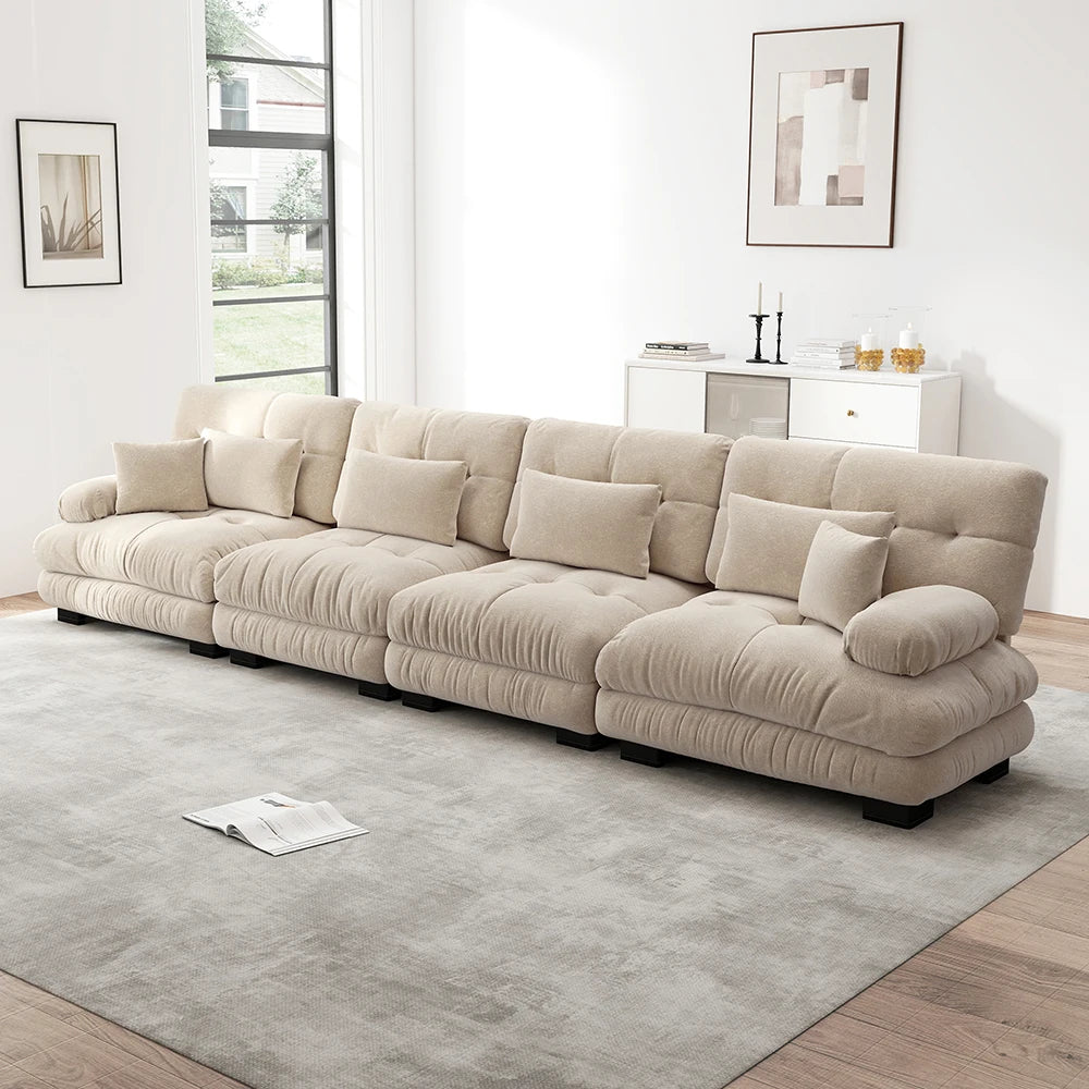 Canapé panoramique modulable en chenille