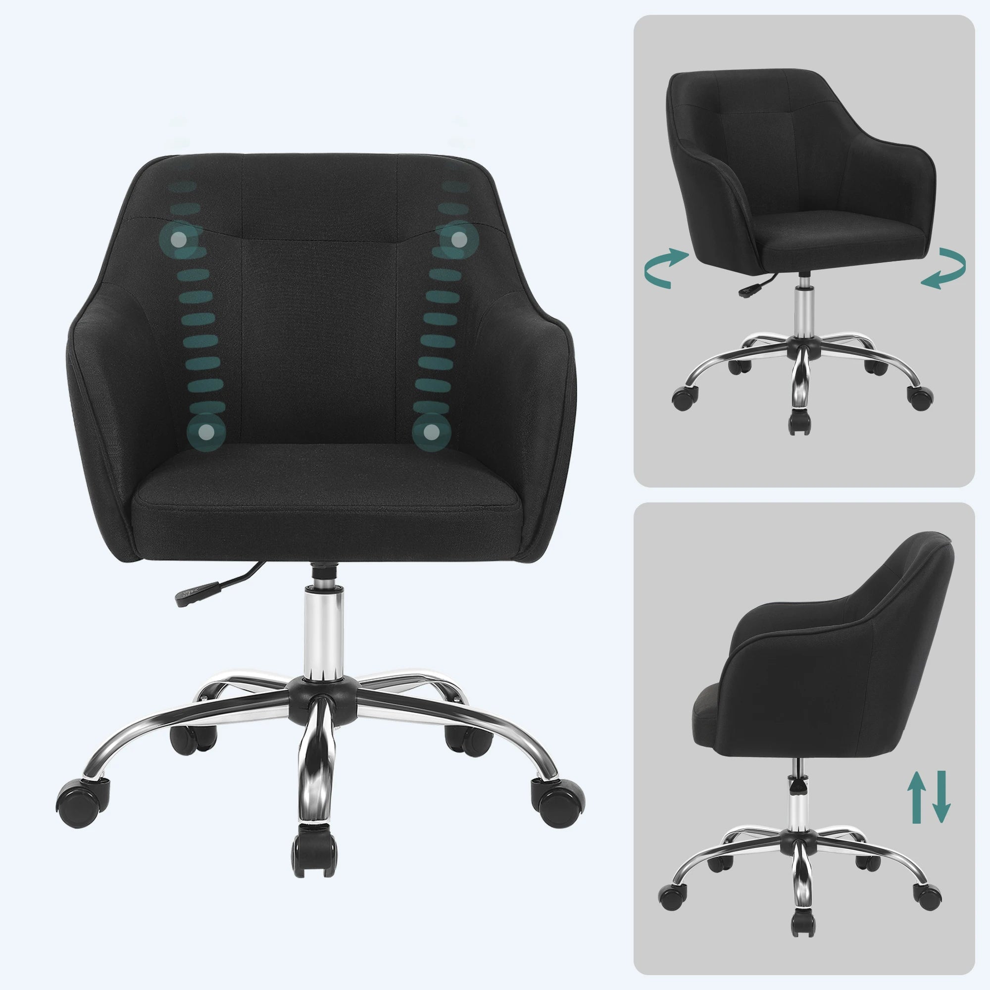 Fauteuil de bureau ergonomique à roulettes