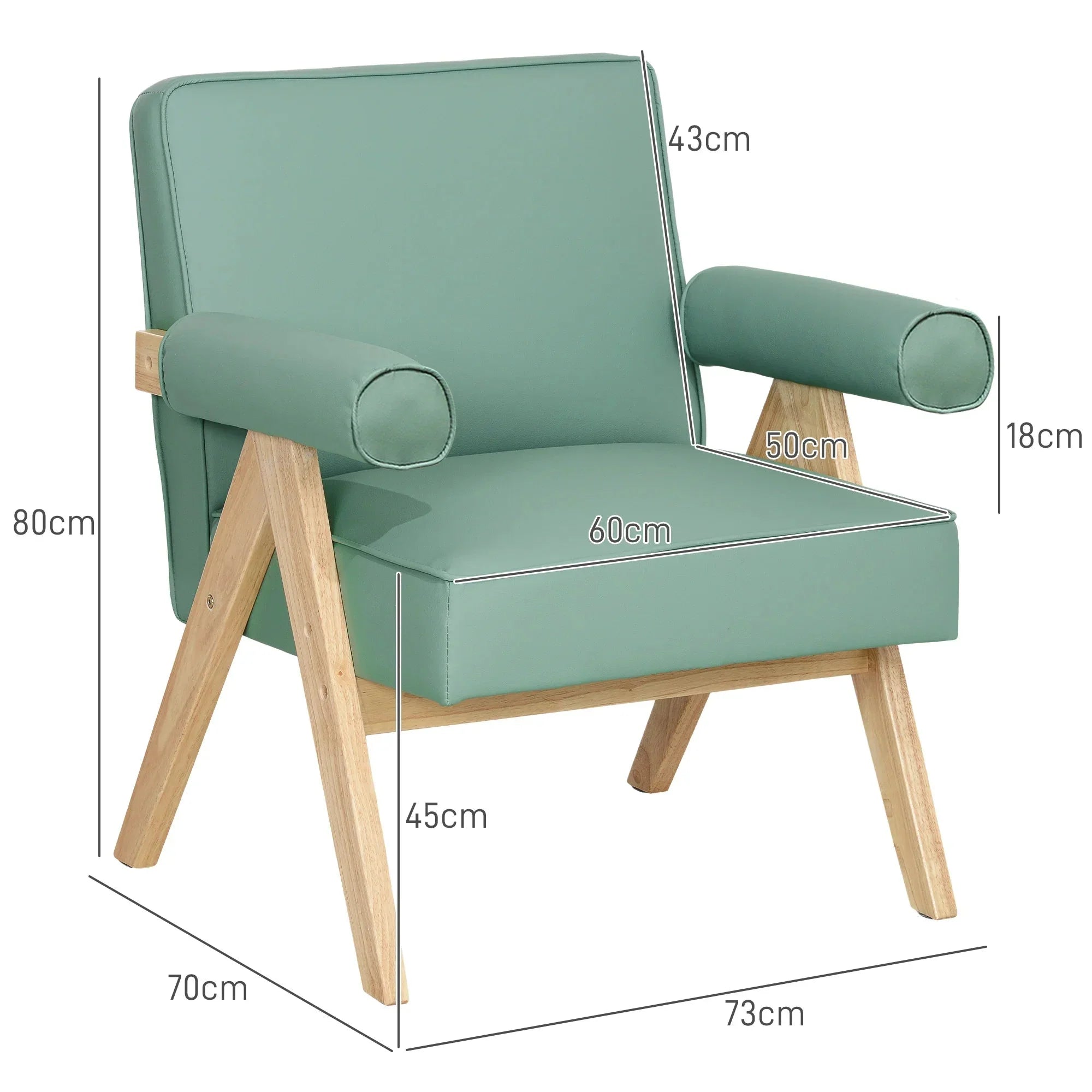 Fauteuil lounge en simili cuir vert ElleVitals