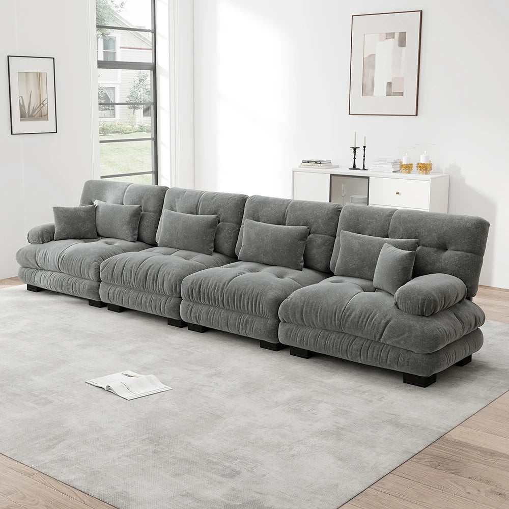 Canapé panoramique modulable en chenille
