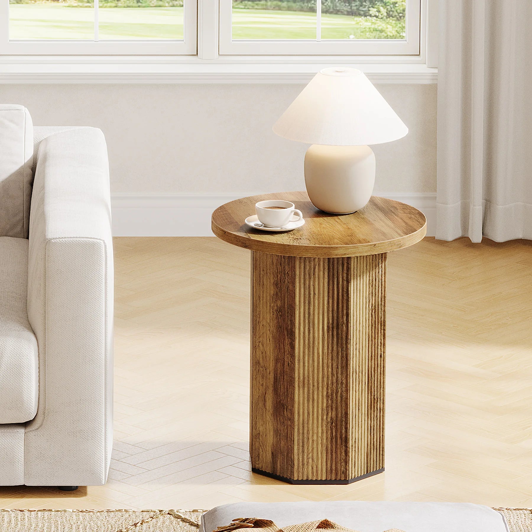 Table d’appoint ronde rustique