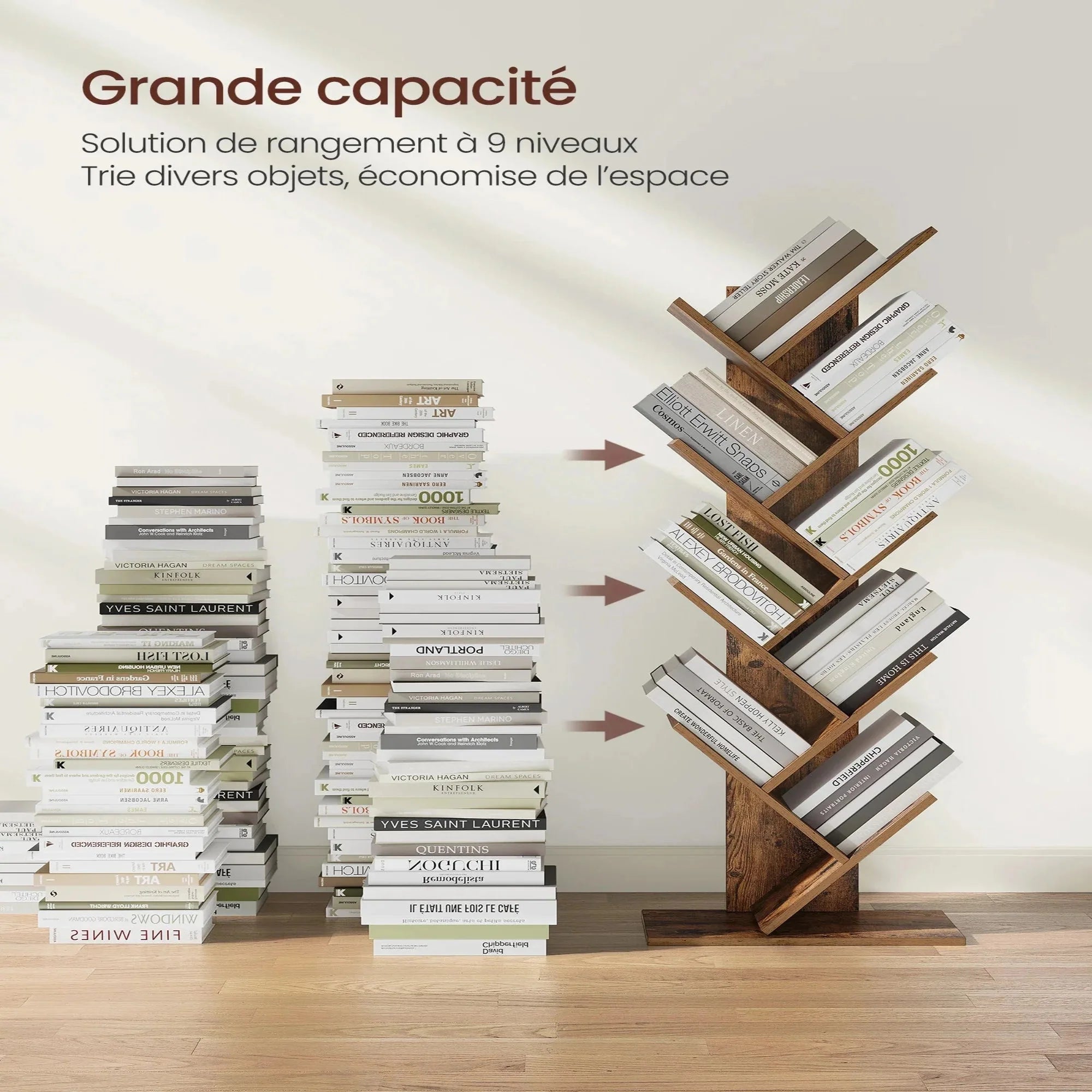 Bibliothèque en arbre avec 9 niveaux ElleVitals