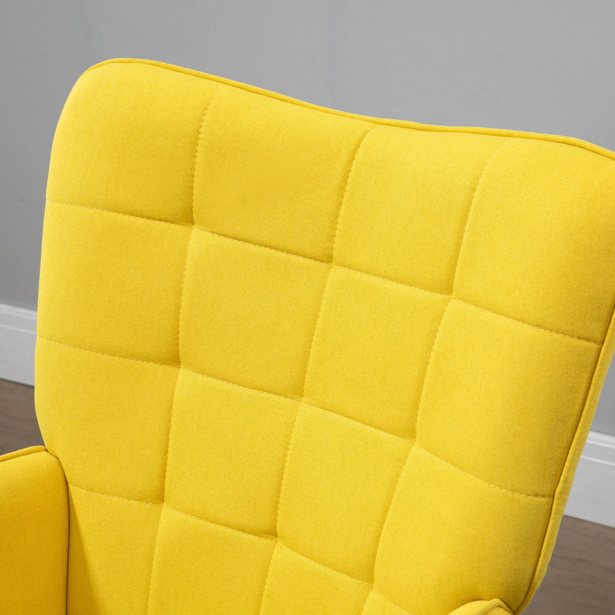 Fauteuil lounge jaune dossier haut ElleVitals