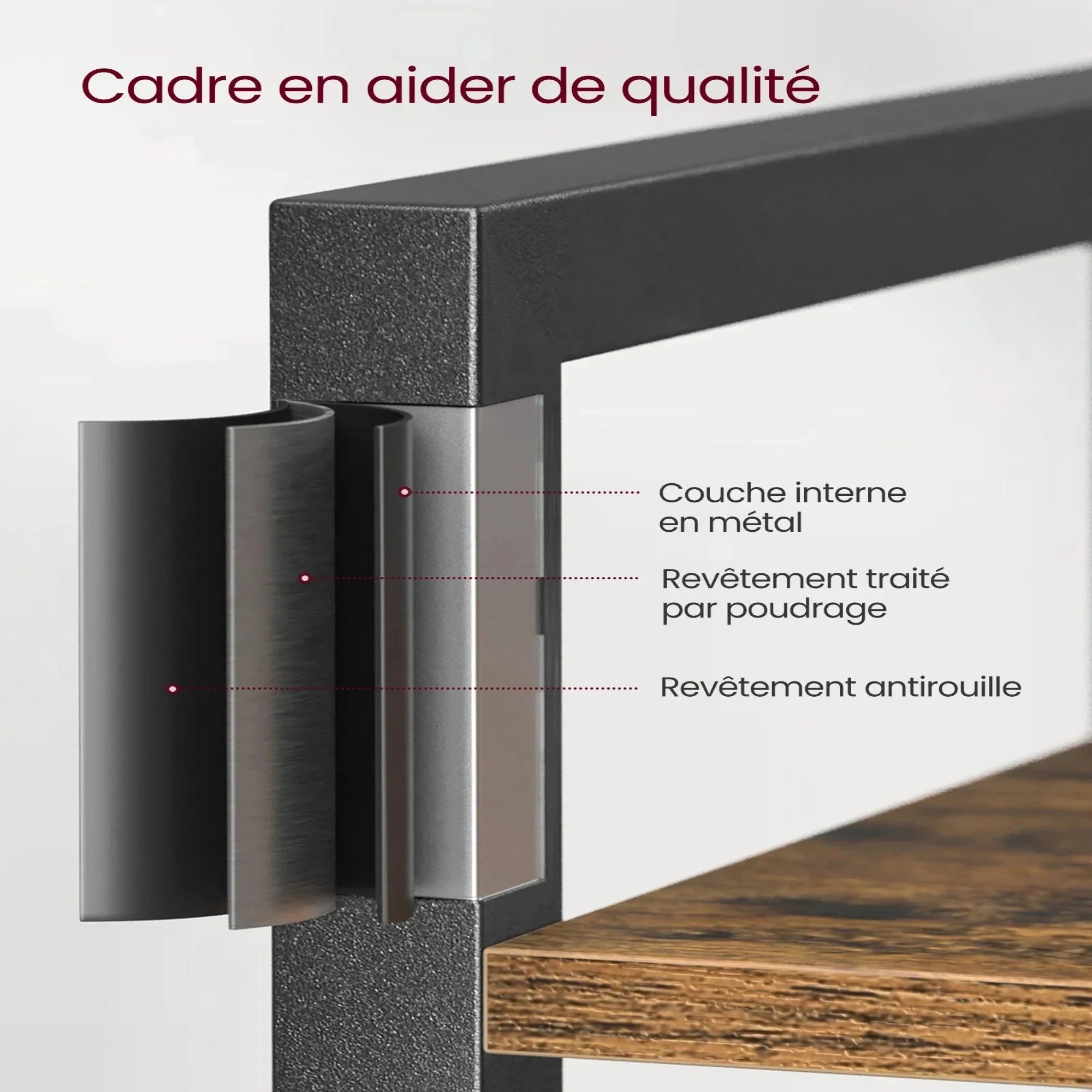 Bibliothèque en métal avec 6 étagères ElleVitals