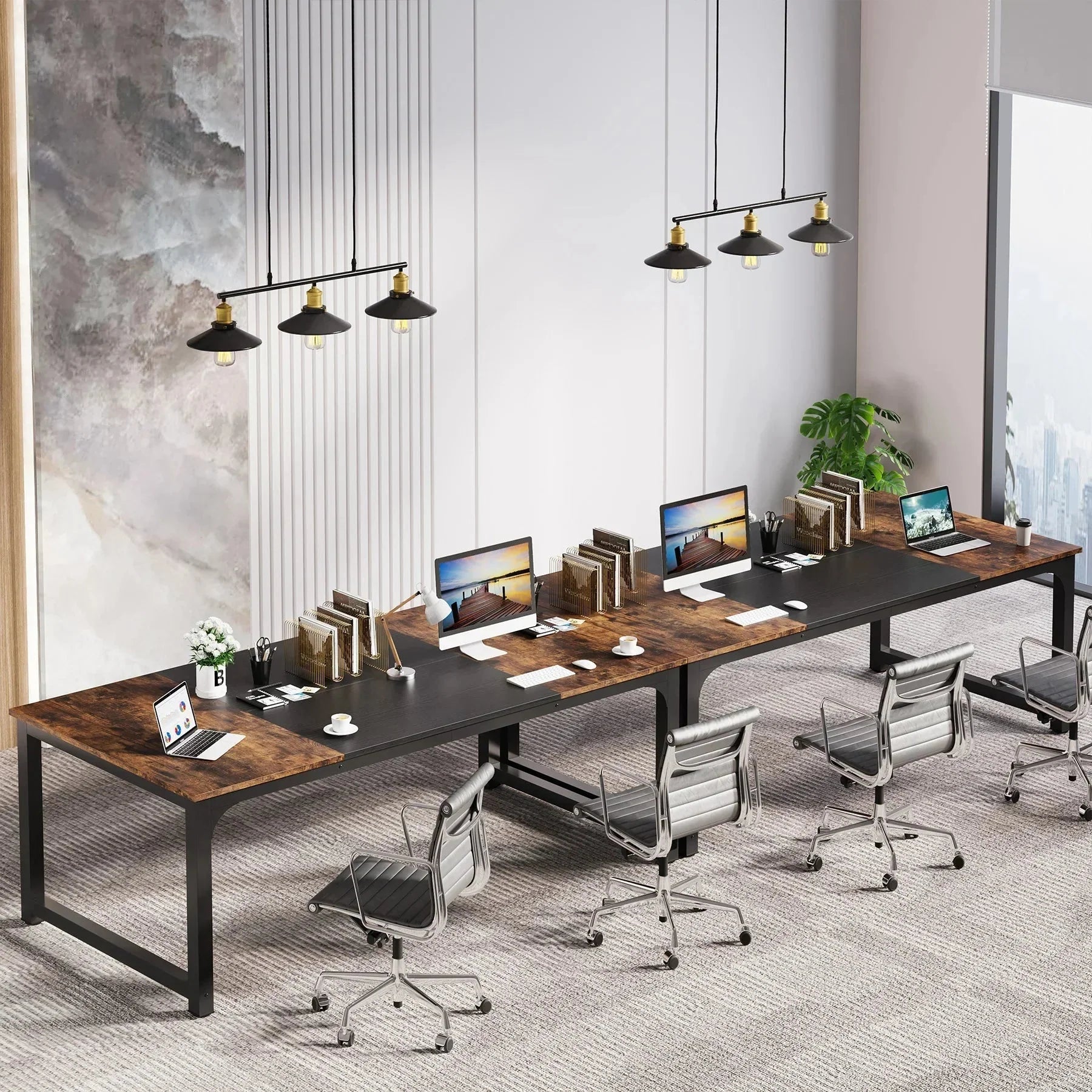 Bureau spacieux bois et métal ElleVitals