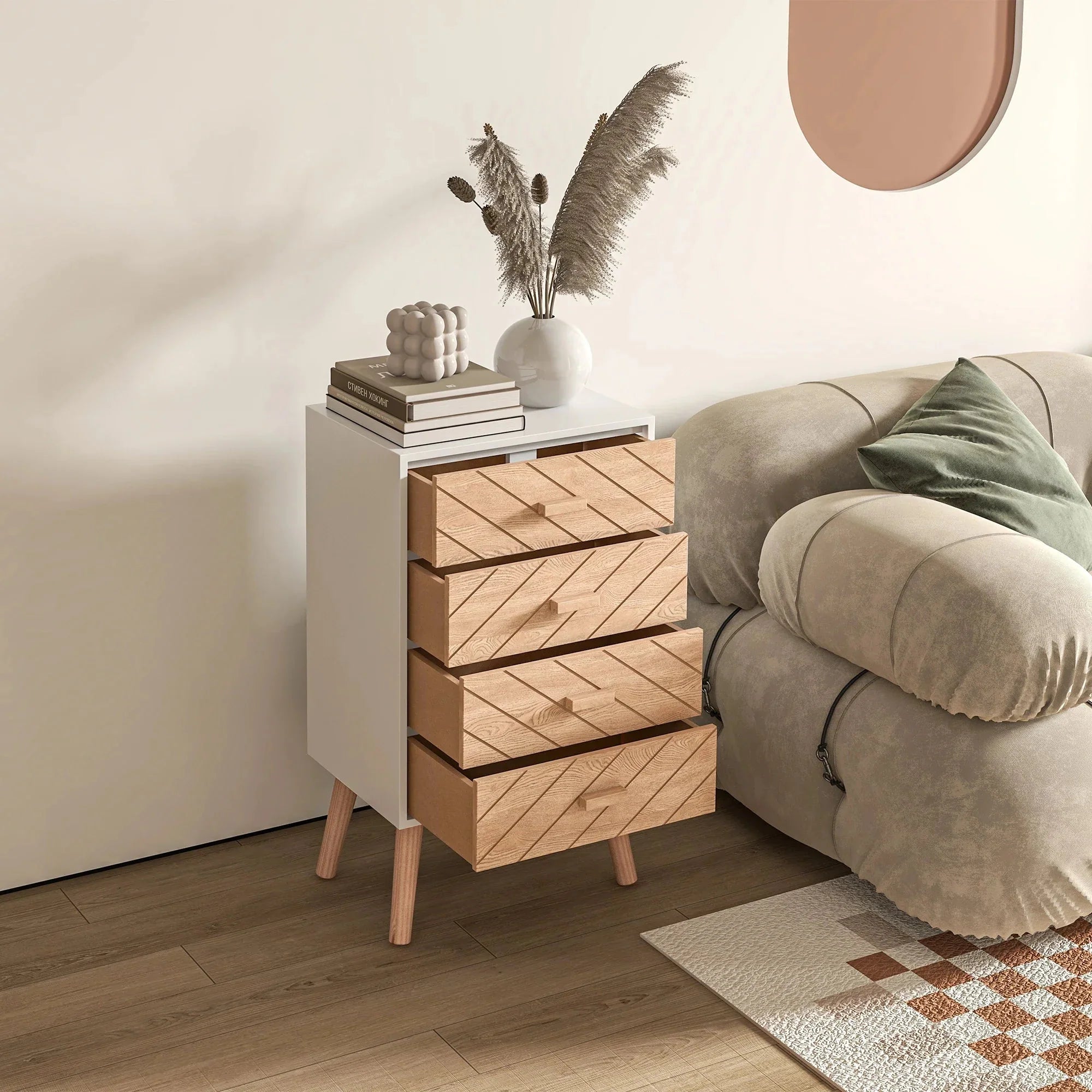 Table de chevet bohème en bois ElleVitals